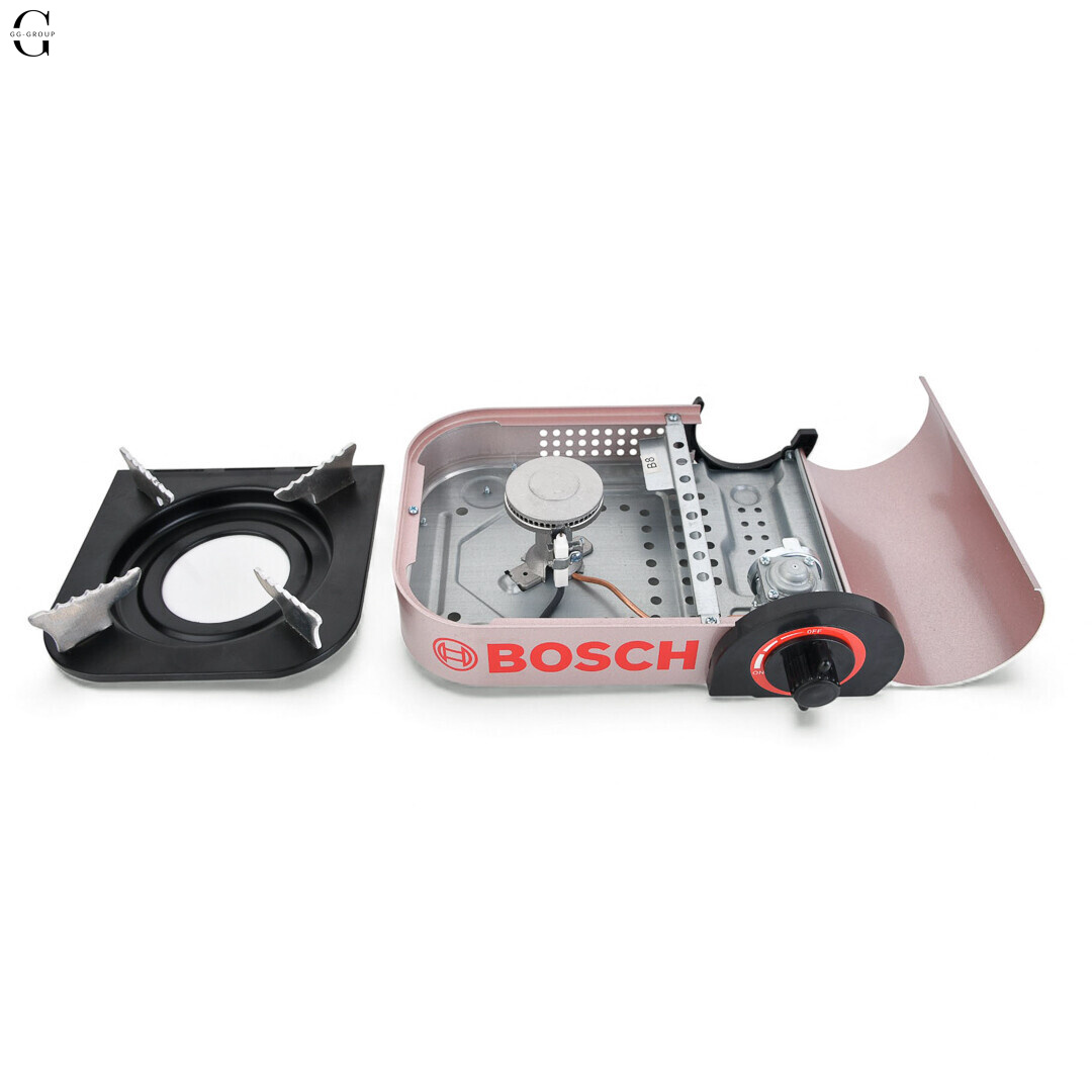Портативная мини туристическая газовая плита BOSCH с кейсом и баллоном 25×17×8 см